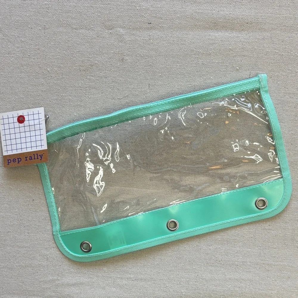 Clear and Mint Green Pencil Pouch
